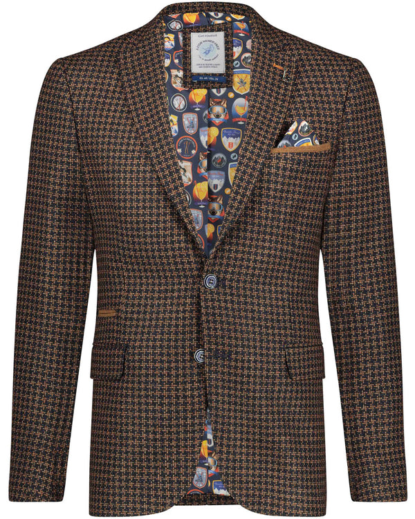 Camel Small Check Blazer